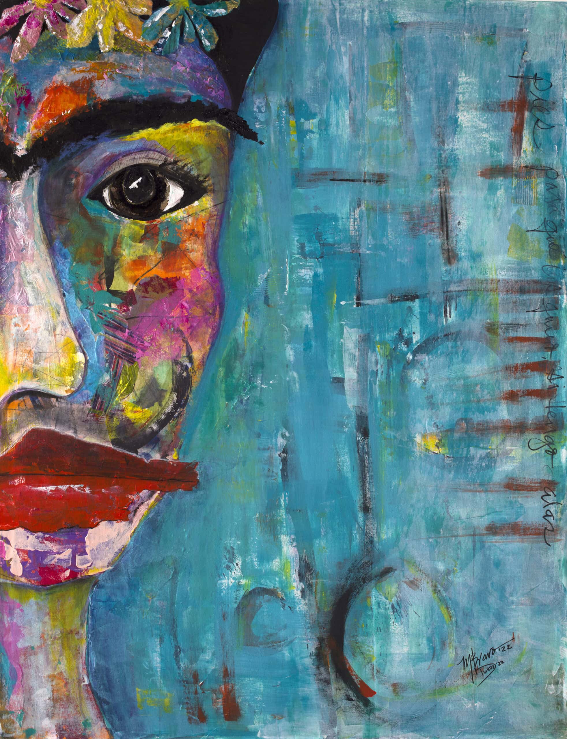 In blue (Frida) - Bravo Wall Art